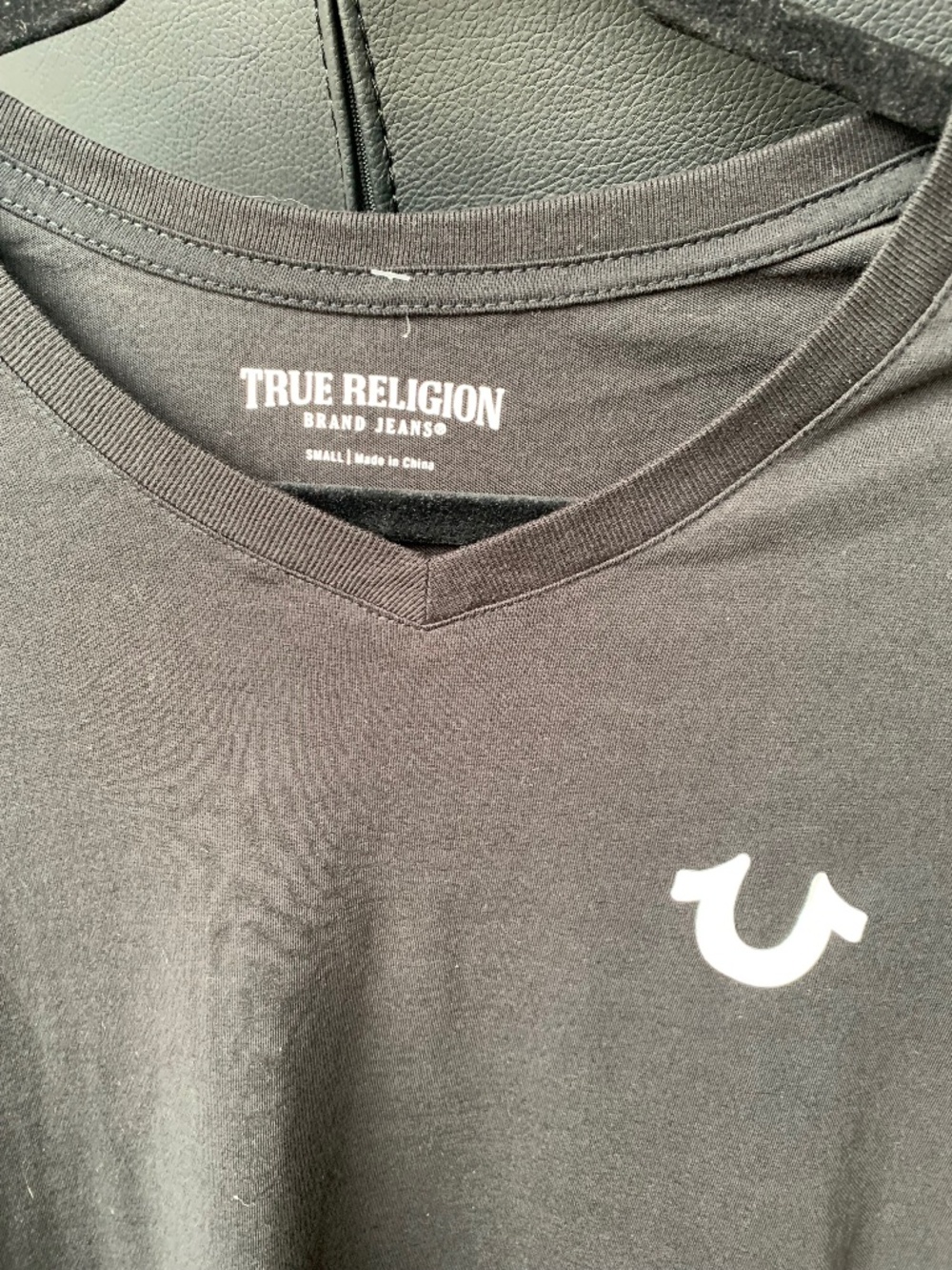 True Religion V neck black t shirt $69 US small